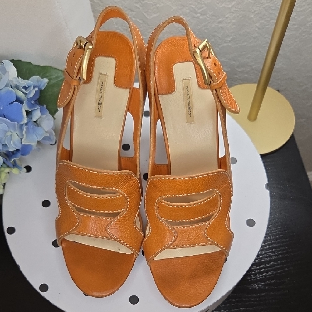 Max Studio Vibrant Orange Slingback Sandals